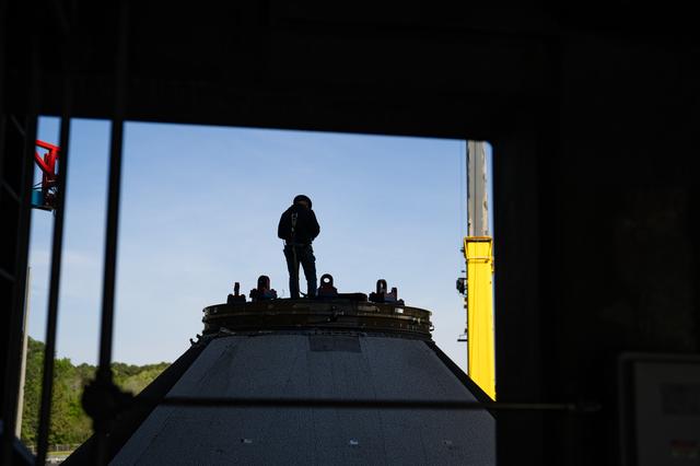 NASA image: Teams Move SLS Payload Adapter After Successful Structural Testing
